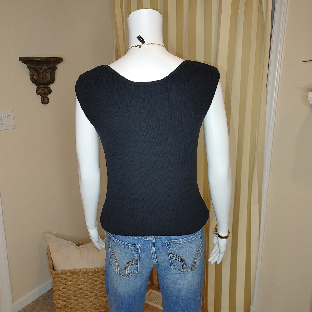 Rafaella Black Ribbed Top - Picture 4 of 5
